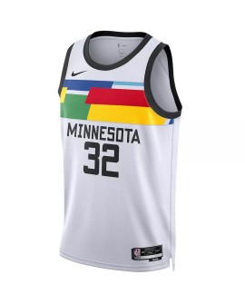 Herren Nike Weiß 2022/23 Minnesota Timberwolves Karl Anthony Towns 32 Swingman Shirt für Herren