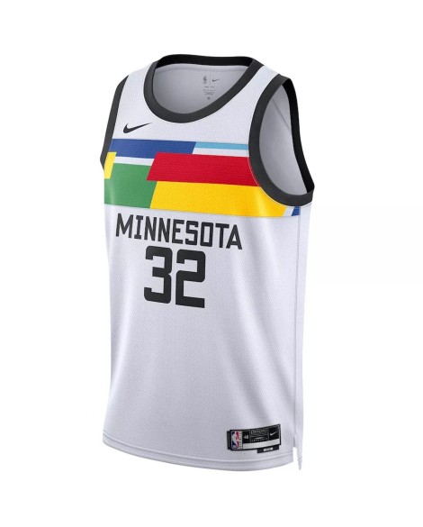 Herren Nike Weiß 2022/23 Minnesota Timberwolves Karl Anthony Towns 32 Swingman Shirt für Herren