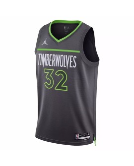 Herren Minnesota Timberwolves Karl Anthony Towns 32 Jordan Brand Grey 2022/23 Swingman Jersey mit Disclaimer Edition