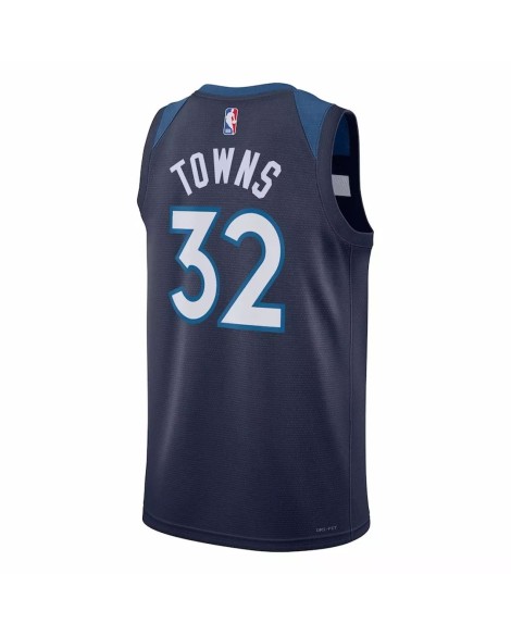 Nike Minnesota Timberwolves Karl Anthony Towns Herren Marineblau 2022/23 Swingman Shirt mit Icon Edition