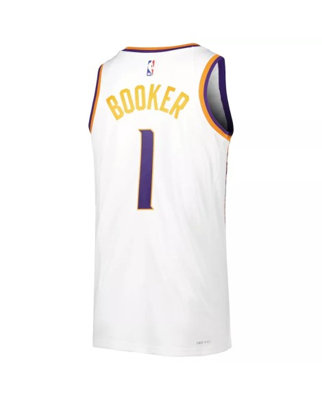 Swingman Phoenix Suns Devin Booker Herren 22/23 Weiß No.1 Shirt mit Association Edition