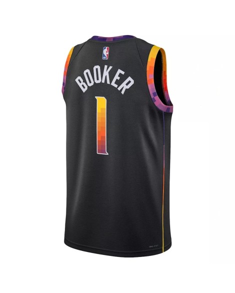 Swingman Phoenix Suns Devin Booker Herren Jordan Brand Schwarz 2022/23 Shirt mit Disclaimer Edition