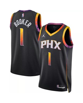 Swingman Phoenix Suns Devin Booker Herren Jordan Brand Schwarz 2022/23 Shirt mit Disclaimer Edition