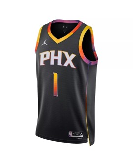 Swingman Phoenix Suns Devin Booker Herren Jordan Brand Schwarz 2022/23 Shirt mit Disclaimer Edition