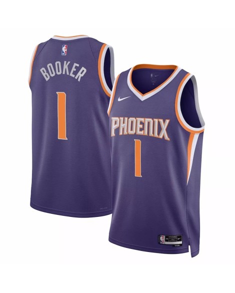 Swingman Phoenix Suns Devin Booker Herren 22/23 Lila No.1 Shirt mit Icon Edition