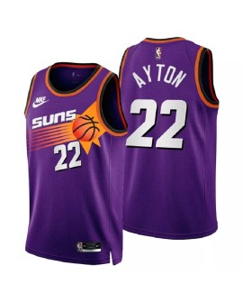 Herren Nike Phoenix Suns Deandre Ayton No. 22 Lila 2022/23 Swingman Shirt für Herren mit Classic Edition