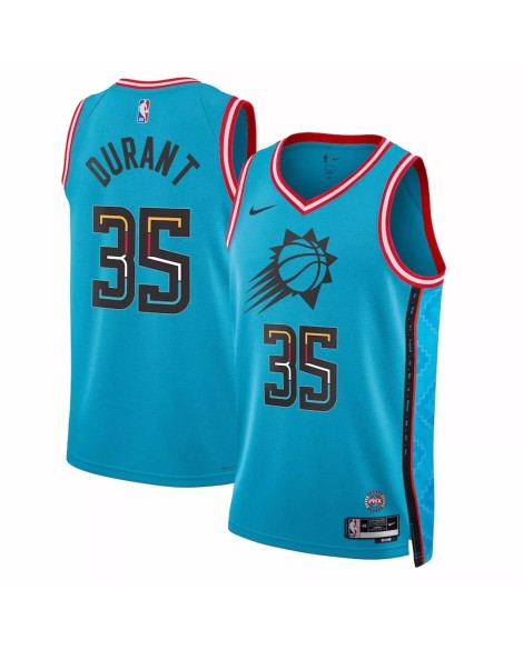 Swingman Phoenix Suns Kevin Durant Herren No. 35 Nike Turquoise 2022/23 Shirt mit City Edition