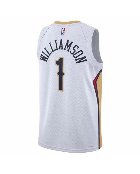 New Orleans Pelicans Herren Zion Williamson No.1 Weiß 22/23 Shirt mit Assoziation Edition