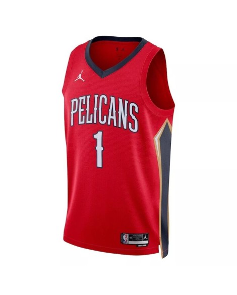 New Orleans Pelicans Red 22/23 Jordan Brand No.1 Jordan Brand Herren Sweatshirt mit Disclaimer Edition