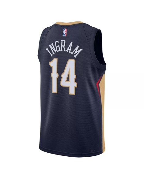 New Orleans Pelicans Brandon Ingram No. 14 Marineblau 22/23 Herren Shirt mit Icon Edition
