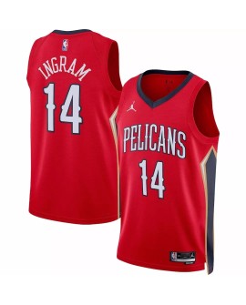 Herren New Orleans Pelicans 2022/23 Red Jordan Brand Swingman No. 14 Trikot mit Reißverschluss