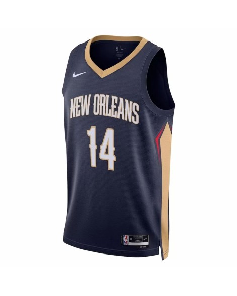 New Orleans Pelicans Brandon Ingram No. 14 Marineblau 22/23 Herren Shirt mit Icon Edition