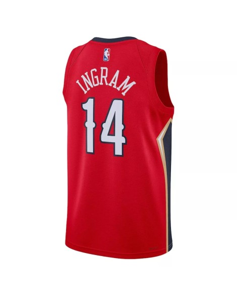 Herren New Orleans Pelicans 2022/23 Red Jordan Brand Swingman No. 14 Trikot mit Reißverschluss