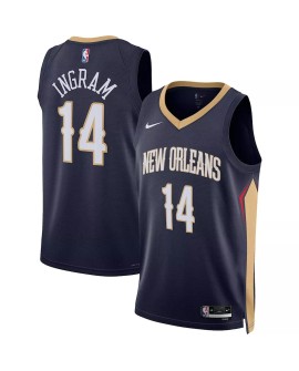 New Orleans Pelicans Brandon Ingram No. 14 Marineblau 22/23 Herren Shirt mit Icon Edition