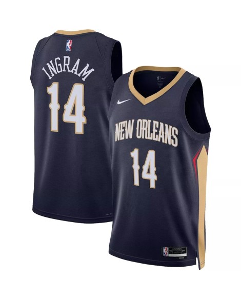 New Orleans Pelicans Brandon Ingram No. 14 Marineblau 22/23 Herren Shirt mit Icon Edition