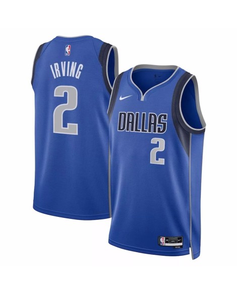 Herren Nike Swingman Dallas Mavericks Kyrie Irving 2022/23 Blau No.2 Shirt mit Icon Edition