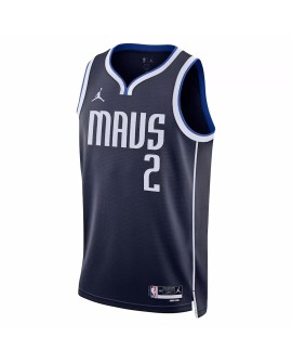 Dallas Mavericks Kyrie Irving No.2 Jordan Brand Navy 2022/23 Haftungsausschluss Swingman Trikot für Herren