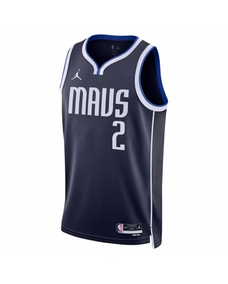 Dallas Mavericks Kyrie Irving No.2 Jordan Brand Navy 2022/23 Haftungsausschluss Swingman Trikot für Herren
