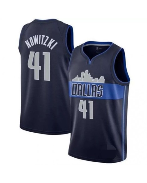 Dallas Mavericks Dirk Nowitzki No. 41 Herren Trikot Swingman Blau