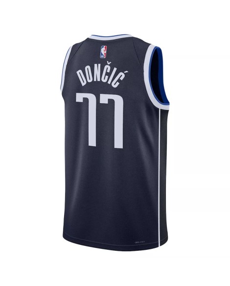 Dallas Mavericks Luka Doncic No. 77 Jordan Brand Navy 2022/23 Statement Edition Swingman Trikot für Herren