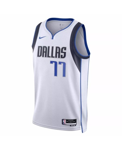 Nike Herren Nike White 2022/23 Dallas Mavericks Luka Doncic No. 77 Swingman Shirt mit Association Edition