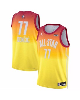 Luka Doncic No. 77 Jordan Brand Herren 2023 NBA All Star Game Orange Swingman Trikot