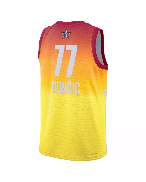 Luka Doncic No. 77 Jordan Brand Herren 2023 NBA All Star Game Orange Swingman Trikot
