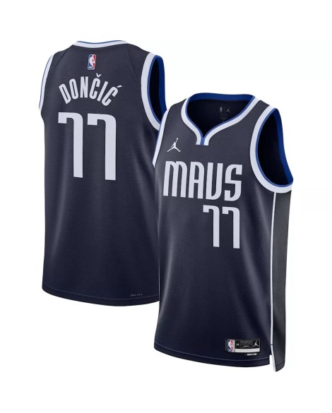 Dallas Mavericks Luka Doncic No. 77 Jordan Brand Navy 2022/23 Statement Edition Swingman Trikot für Herren