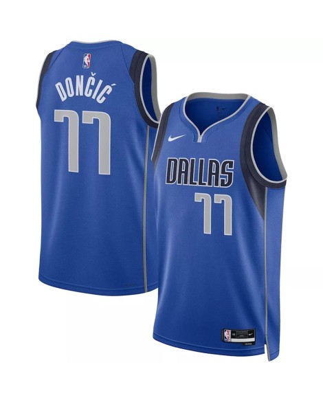 Herren Nike Royal 2022/23 Luka Doncic Dallas Mavericks No. 77 Swingman Trikot mit Icon Version