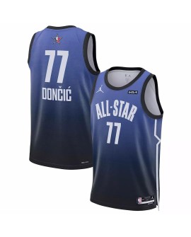 Luka Doncic Herren Nr. 77 Jordan Brand Blue Swingman Jersey 2023 NBA All Star Game