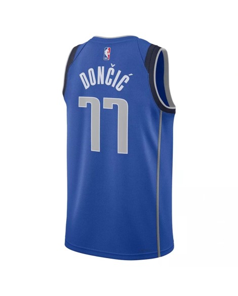 Herren Nike Royal 2022/23 Luka Doncic Dallas Mavericks No. 77 Swingman Trikot mit Icon Version