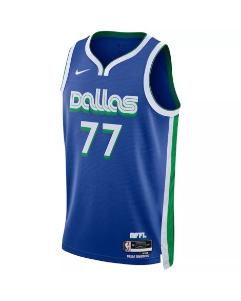 Nike Herren Nike Dallas Mavericks Luka Doncic No. 77 Blau 2022/23 Swingman Shirt mit City Edition