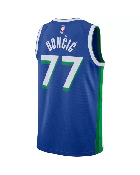 Nike Herren Nike Dallas Mavericks Luka Doncic No. 77 Blau 2022/23 Swingman Shirt mit City Edition