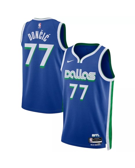 Nike Herren Nike Dallas Mavericks Luka Doncic No. 77 Blau 2022/23 Swingman Shirt mit City Edition
