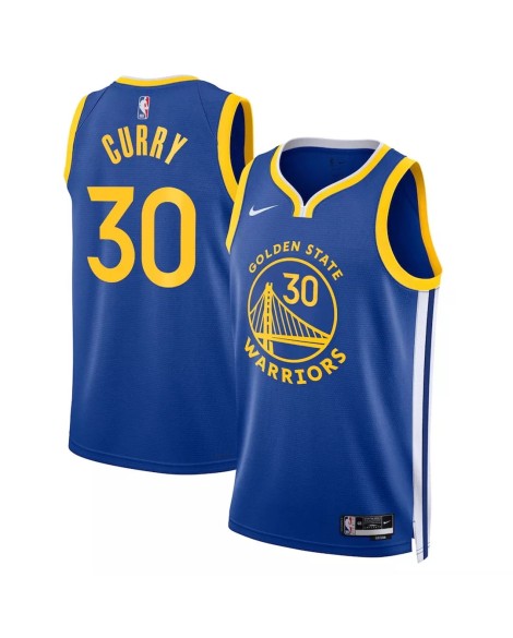 Herren Nike Royal 2022/23 Stephen Curry Golden State Warriors No. 30 Swingman Trikot mit Icon Version