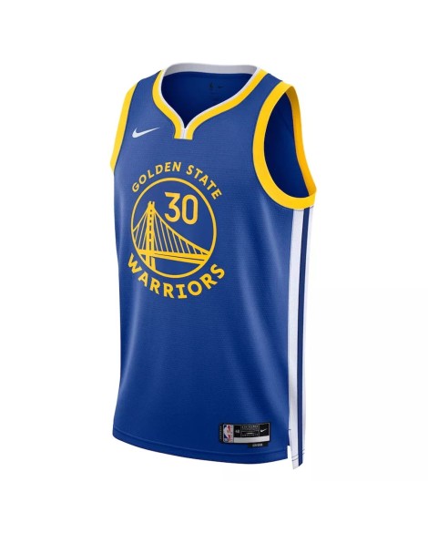 Herren Nike Royal 2022/23 Stephen Curry Golden State Warriors No. 30 Swingman Trikot mit Icon Version