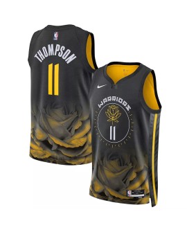 Golden State Warriors Herren Nike No. 11 Klay Thompson Swingman Shirt, schwarz, 2022/23, City Edition