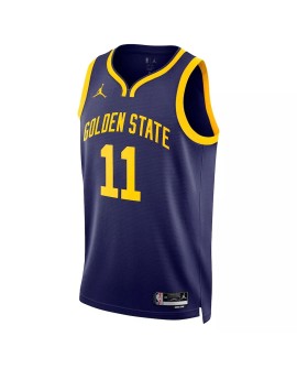 Herren Golden State Warriors No. 11 Jordan Brand Navy 22/23 Swingman Jersey mit Haftungsausschluss Edition