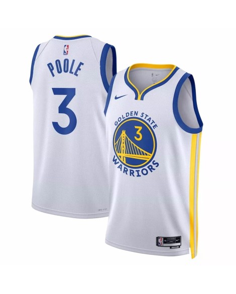 Herren Golden State Warriors Jordan Pool No. 3 Weiß 2022/23 Swingman Shirt mit Association Edition