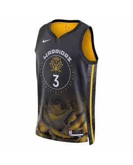 Golden State Warriors Herren Nike Schwarz 2022/23 Jordan Pool Swingman No. 3 Shirt UpCity Edition