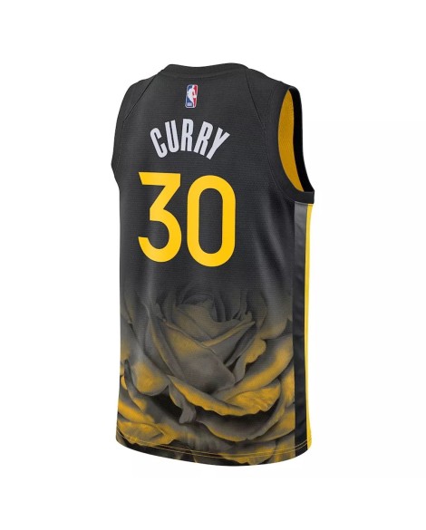 Golden State Warriors Stephen Curry Herren Nike Swingman Shirt, schwarz, 2022/23, City Edition