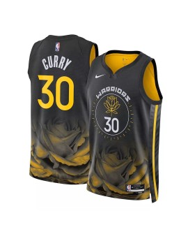 Golden State Warriors Stephen Curry Herren Nike Swingman Shirt, schwarz, 2022/23, City Edition