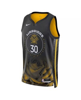Golden State Warriors Stephen Curry Herren Nike Swingman Shirt, schwarz, 2022/23, City Edition