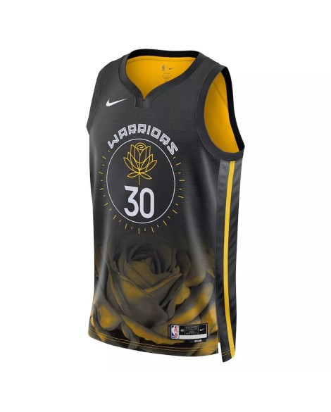 Golden State Warriors Stephen Curry Herren Nike Swingman Shirt, schwarz, 2022/23, City Edition