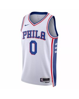 Herren Swingman Philadelphia 76ers Tyrese Maxey White 2022/23 Shirt mit Assoziation Edition