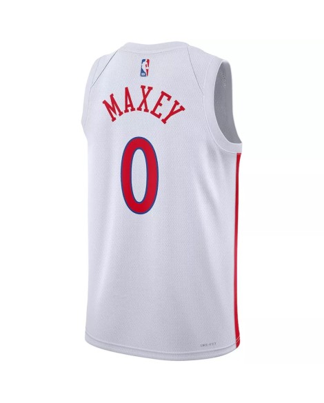 Herren Nike Weiß 2022/23 Philadelphia 76ers Reifen Max Größe 0 Swingman Jersey mit City Edition