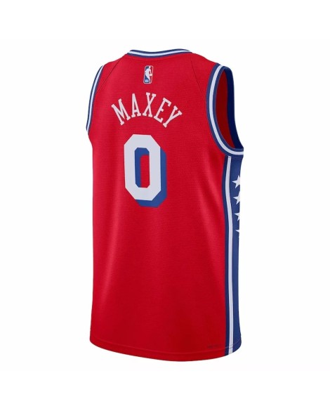 Herren Swingman Philadelphia 76ers Tyrese Maxey 2022/23 Red Jordan Brand Jersey mit Disclaimer Edition