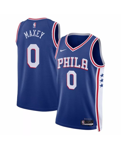 Nike Royal 2022/23 Swingman Philadelphia 76ers Tyrese Maxey Herren Sweatshirt schwarz