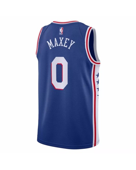 Nike Royal 2022/23 Swingman Philadelphia 76ers Tyrese Maxey Herren Sweatshirt schwarz