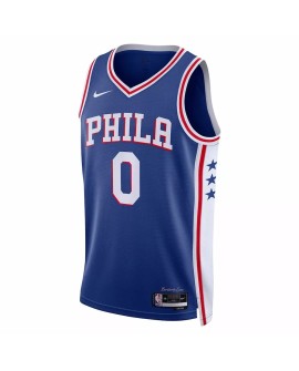 Nike Royal 2022/23 Swingman Philadelphia 76ers Tyrese Maxey Herren Sweatshirt schwarz